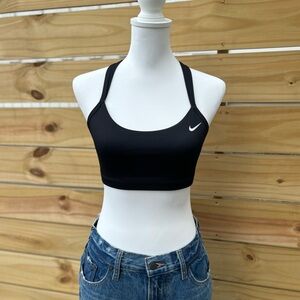 Nike Black Racerback Sports Bra Medium Support